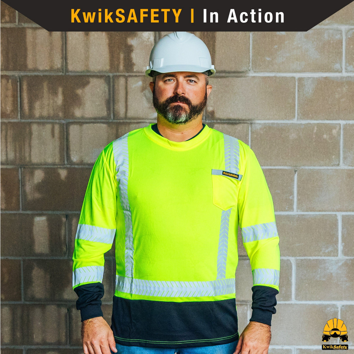 AGA HI VIS SAFETY LONG SLEEVE MENS SHIRT - MECHANIC