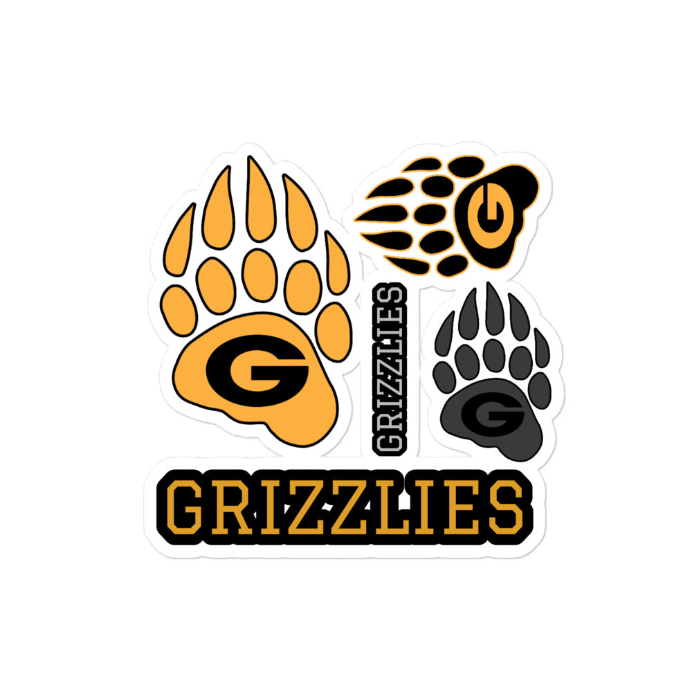 GRIZZLIES BUBBLE FREE STICKERS