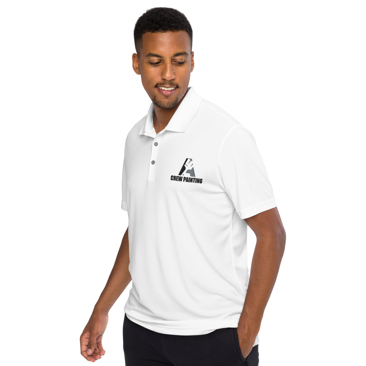 A Crew Painting Embroidered Adidas Performance Polo Shirt