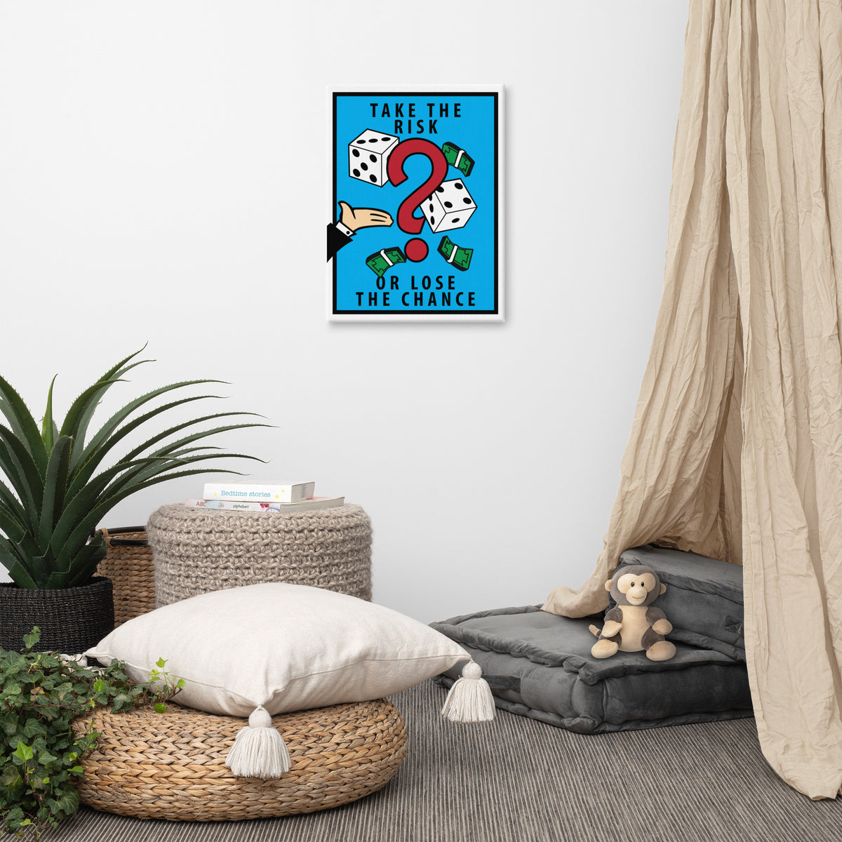 Take the Risk Monopoly Motivational Inspirational Canvas Print