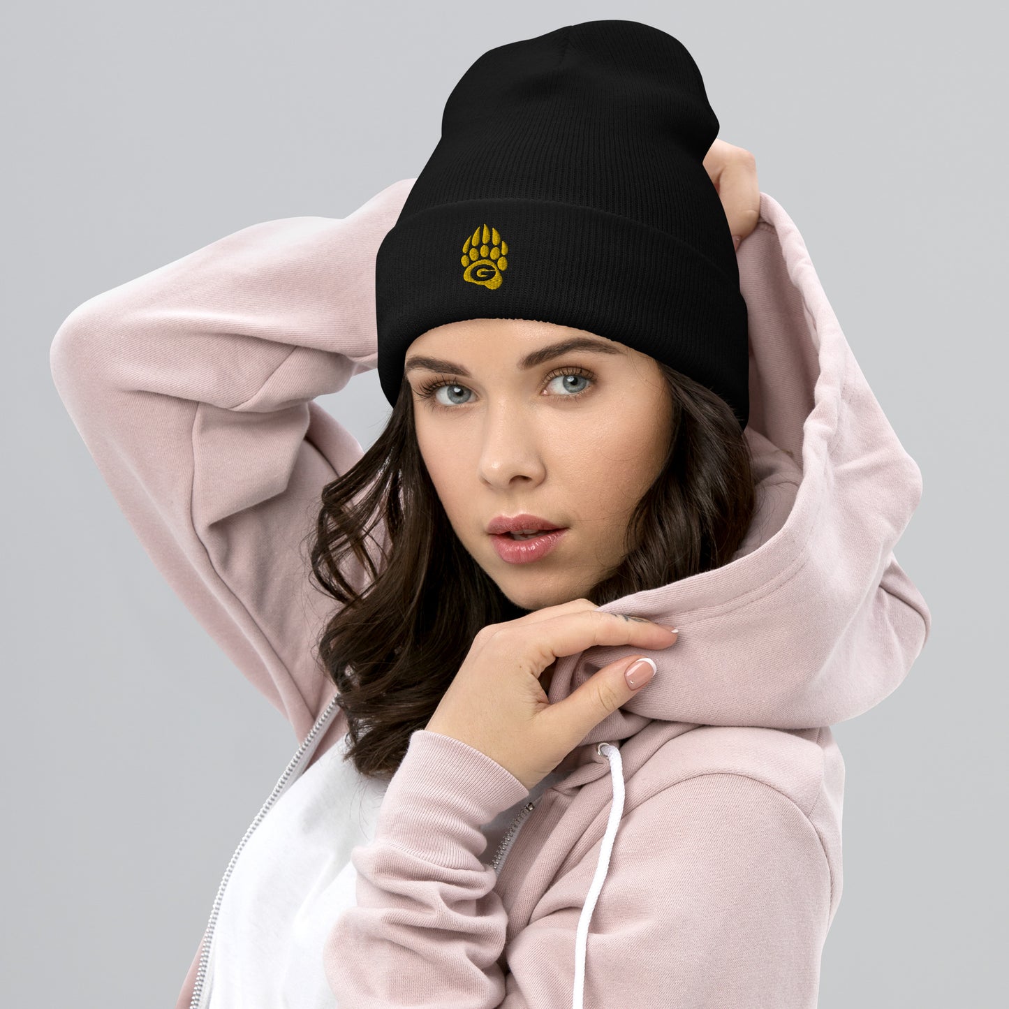 Black 10U Grizzlies Embroidered Cuffed Beanie