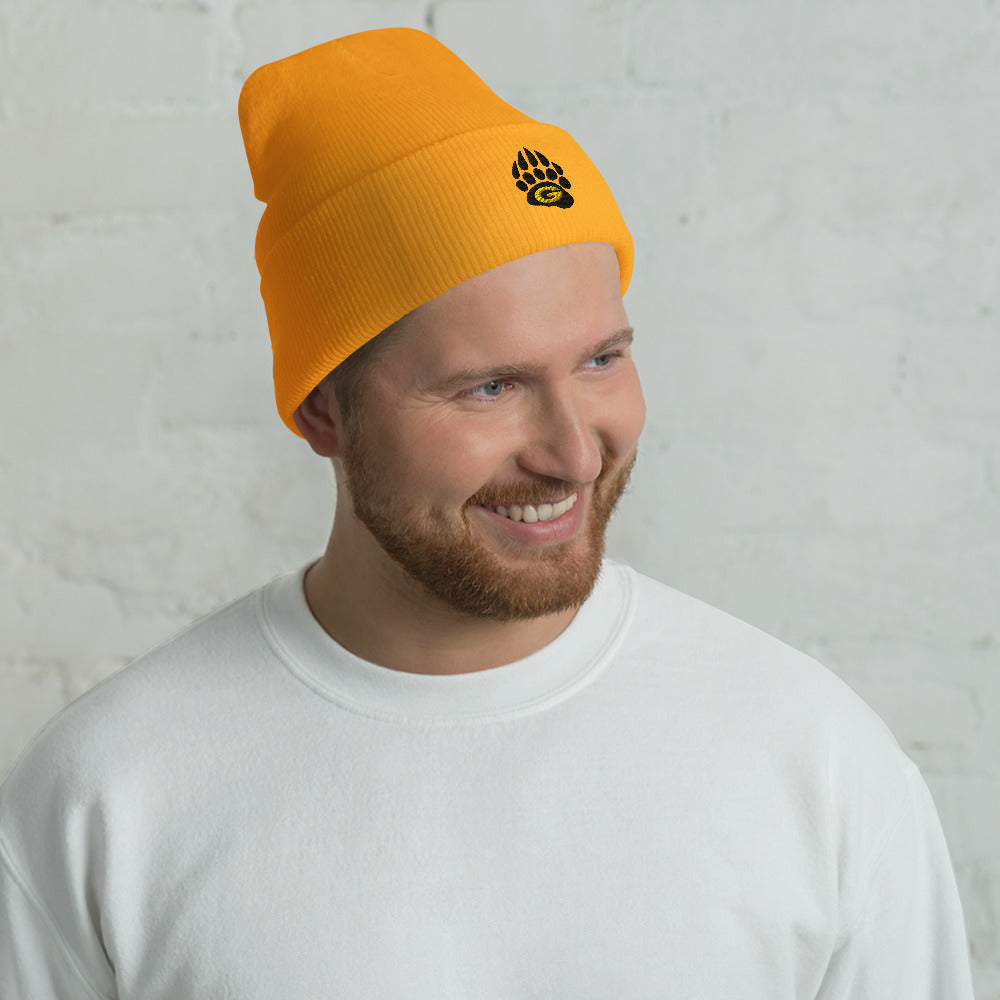 Yellow 10U Grizzlies Embroidered Cuffed Beanie