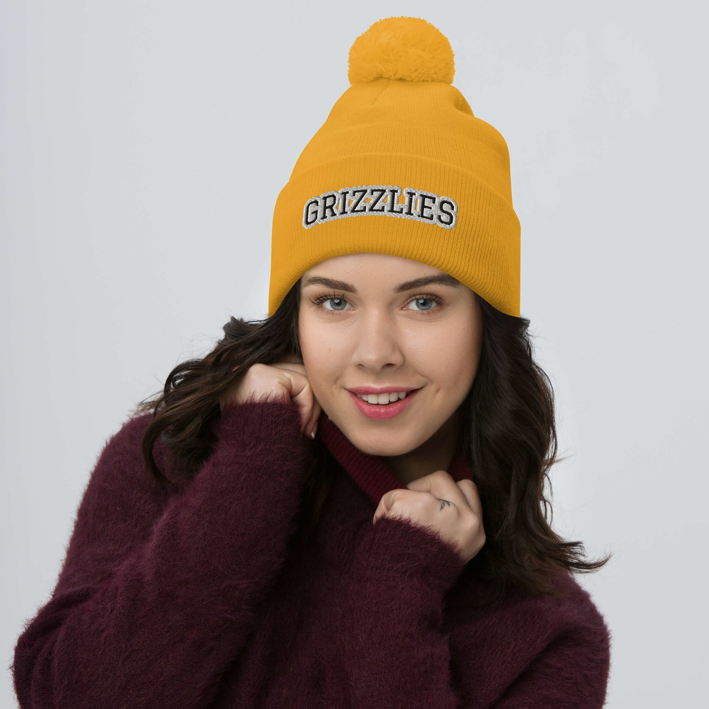 10U Grizzlies Embroidered Pom-Pom Beanie