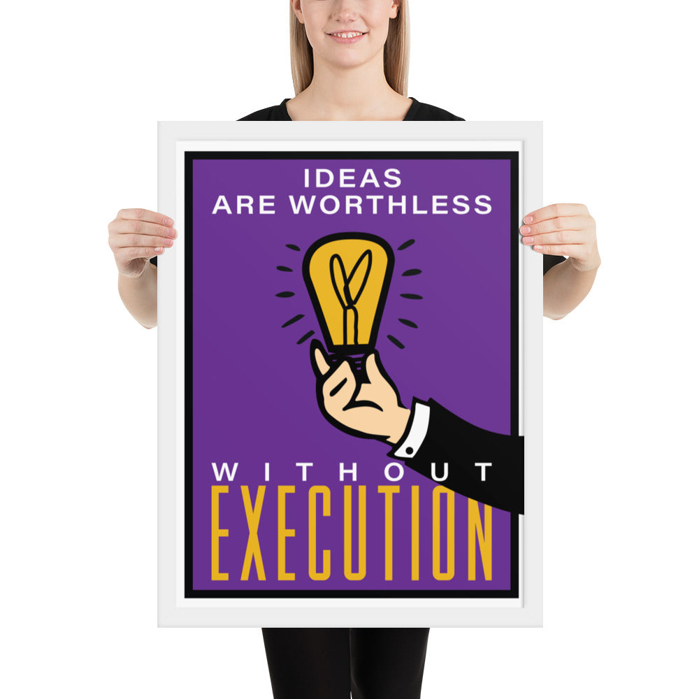 Ideas are Worthless Monopoly Motivational Inspirational Framed photo paper poster