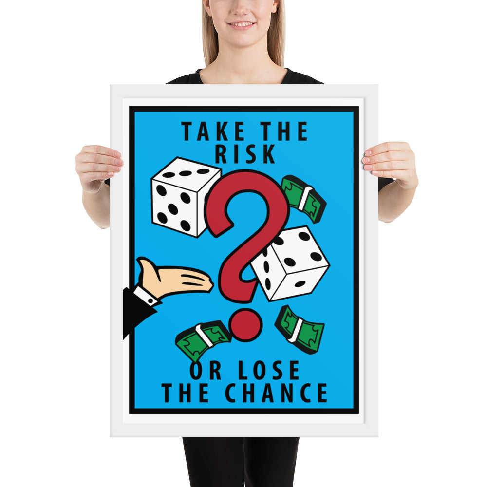 Take the Risk Monopoly Motivational Inspirational Framed Photo Paper Poster