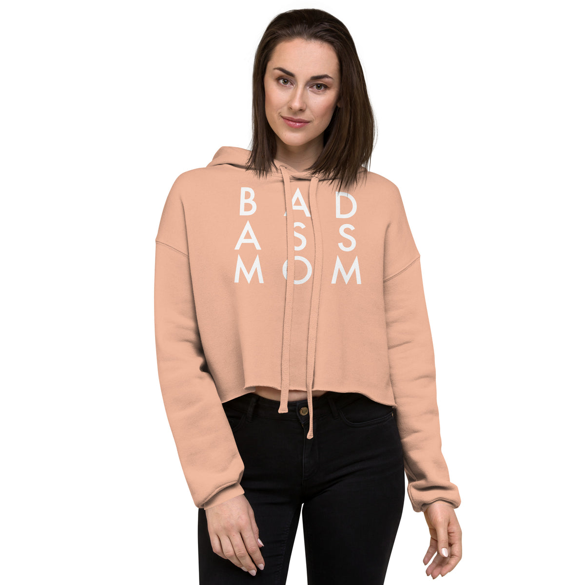Bad Ass Mom Cropped Hooded Sweatshirt
