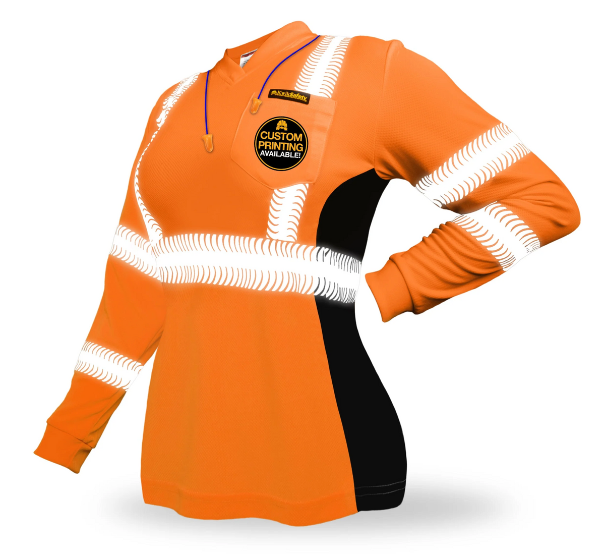 AGA HI VIS SAFETY WOMENS LONG SLEEVE SHIRT - VIXEN