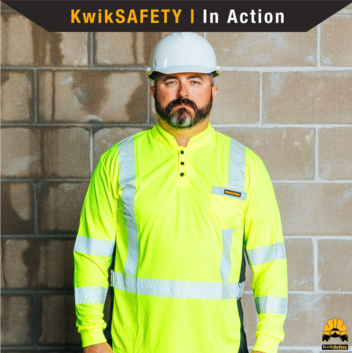 AGA HI VIS SAFETY LONG SLEEVE MENS SHIRT - ESTIMATOR