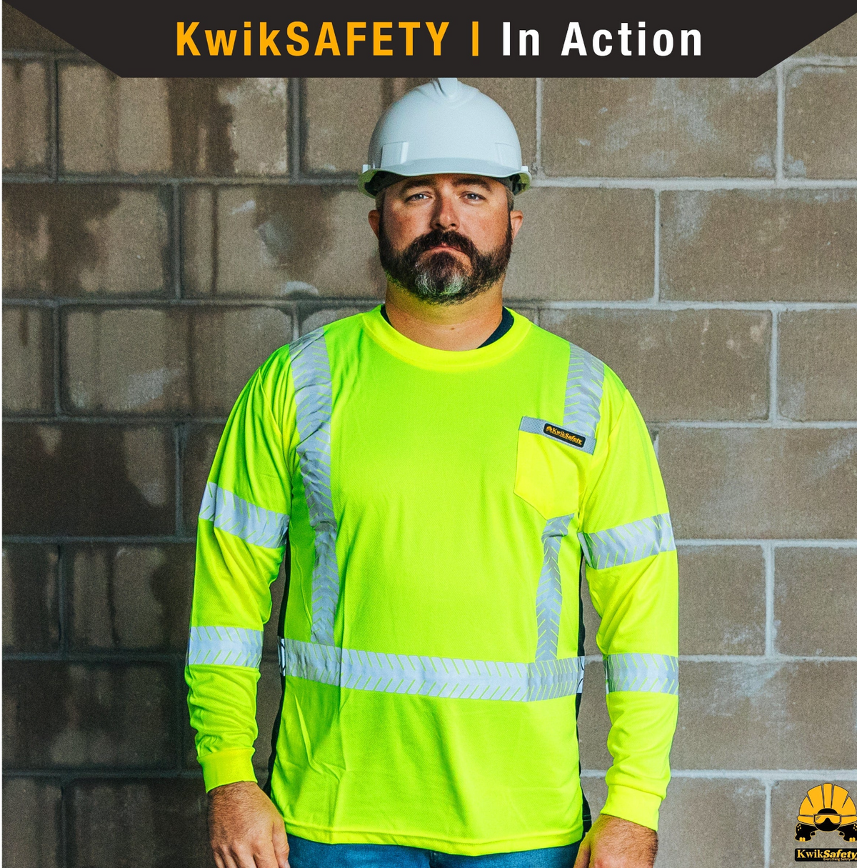 AGA HI VIS SAFETY LONG SLEEVE MENS SHIRT - RENAISSANCE