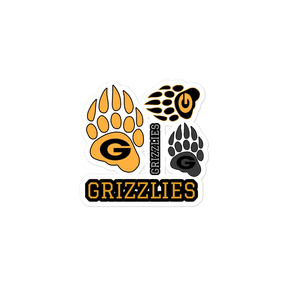 GRIZZLIES BUBBLE FREE STICKERS