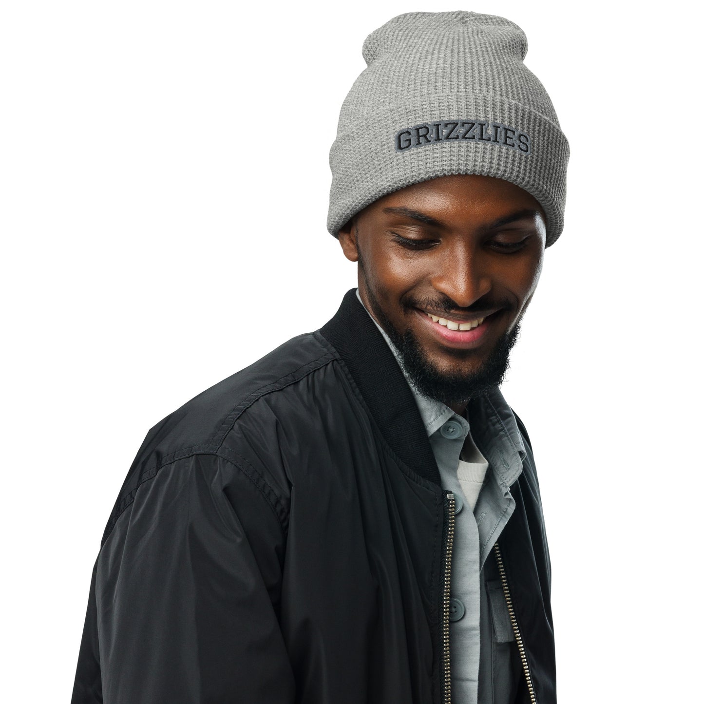 GRIZZLIES BLACKOUT WAFFLE BEANIE