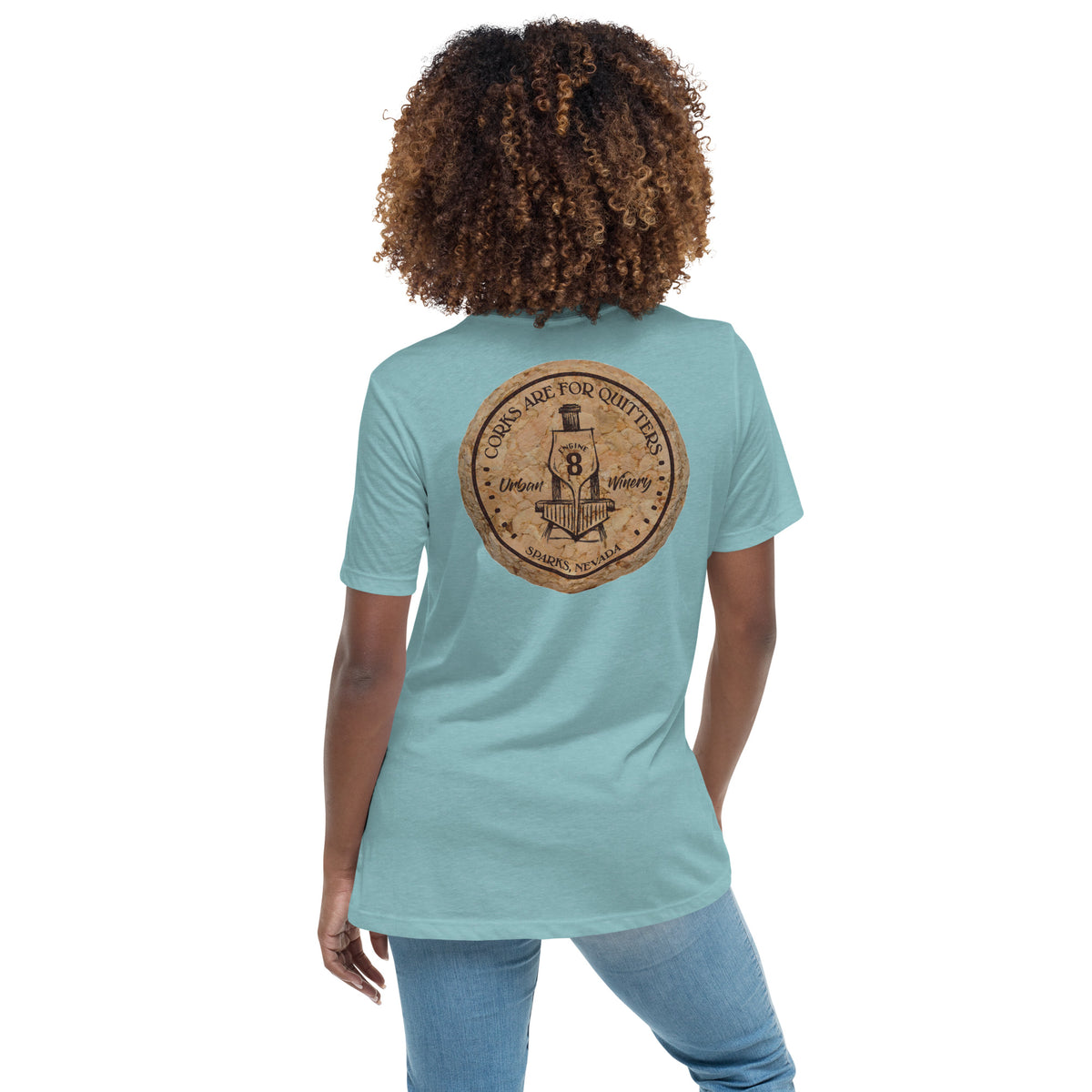 ENGINE 8 CORKS ARE FOR QUITTERS WOMEN'S TEE