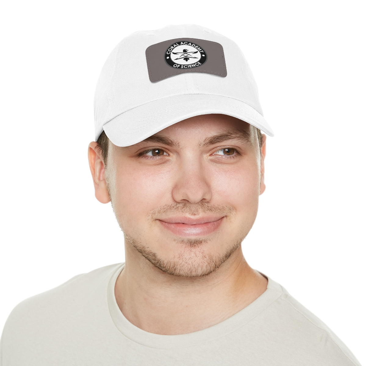 Coral Academy Dad Hat with Leather Patch