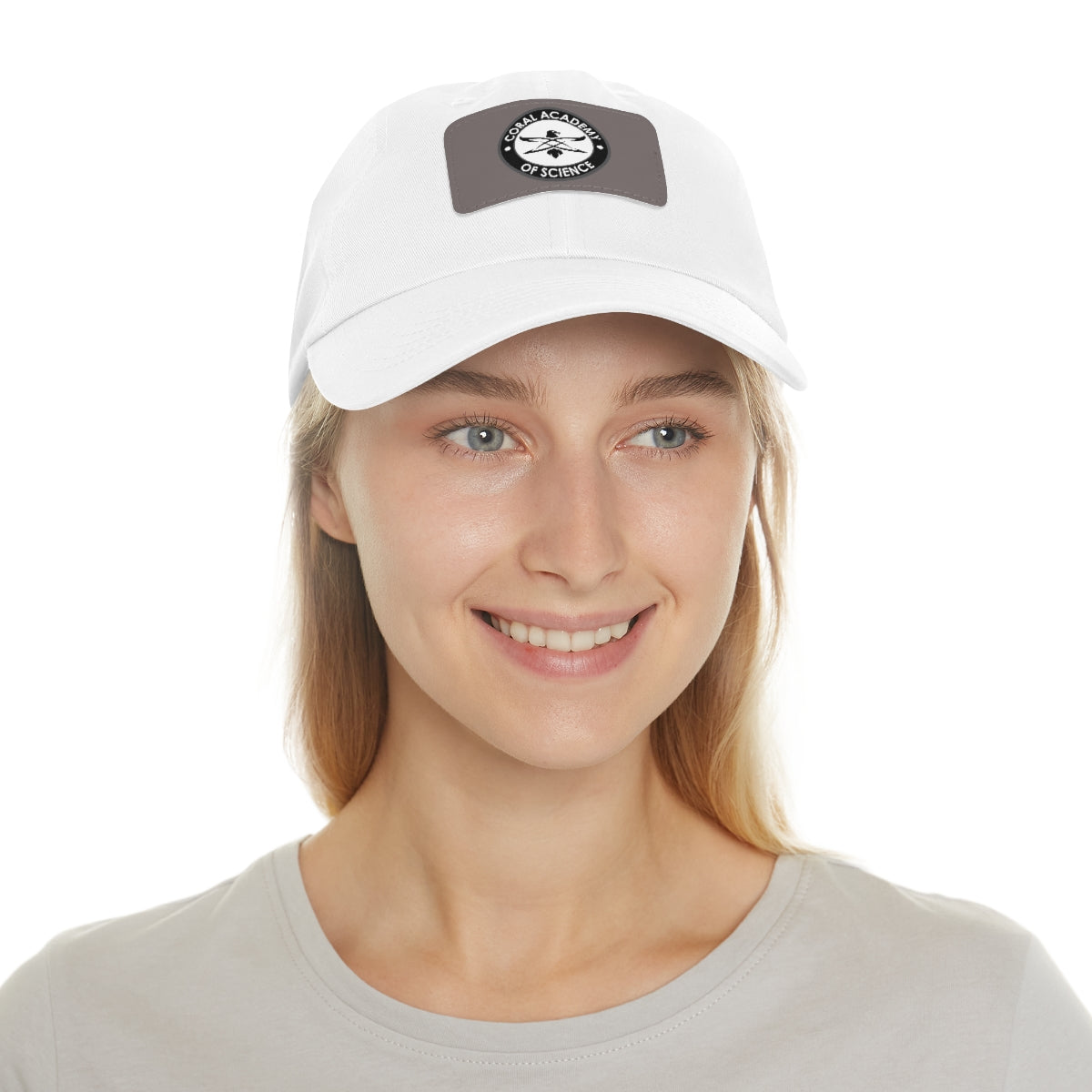 Coral Academy Dad Hat with Leather Patch