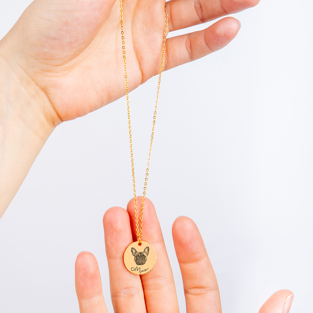 Custom Dog Portrait Necklace