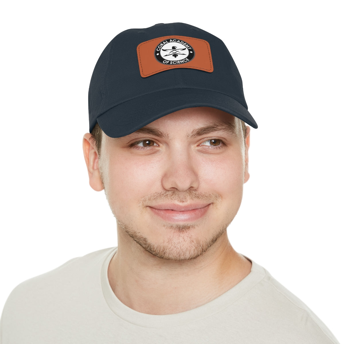 Coral Academy Dad Hat with Leather Patch