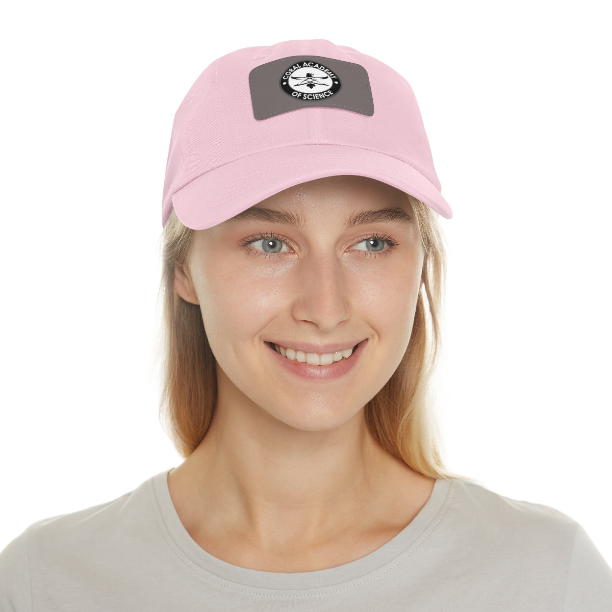 Coral Academy Dad Hat with Leather Patch