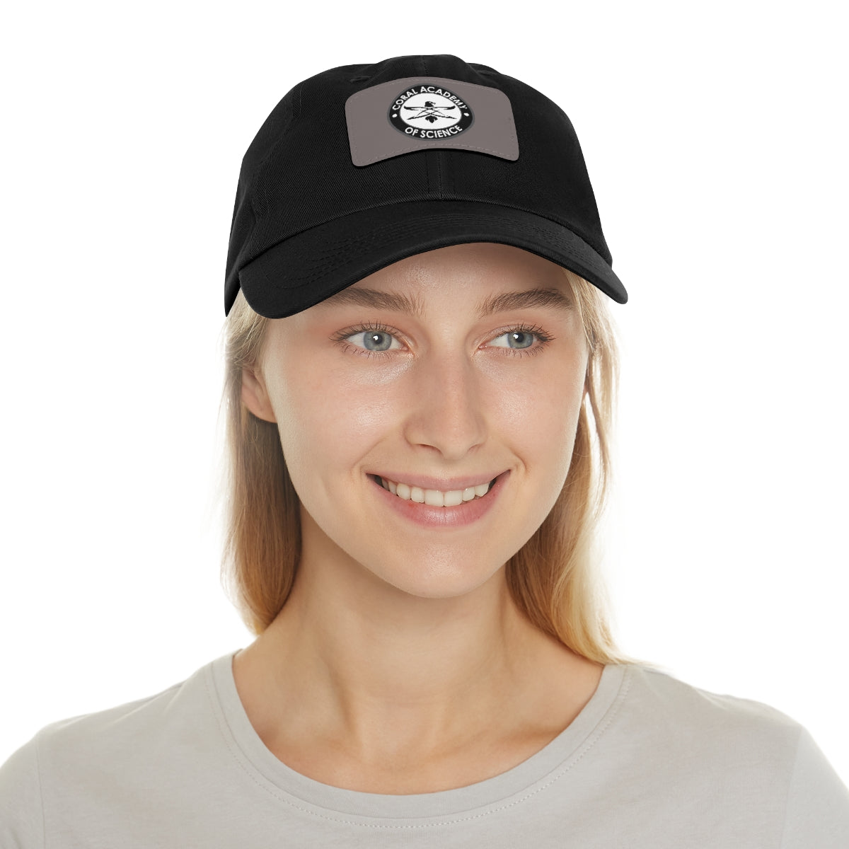 Coral Academy Dad Hat with Leather Patch