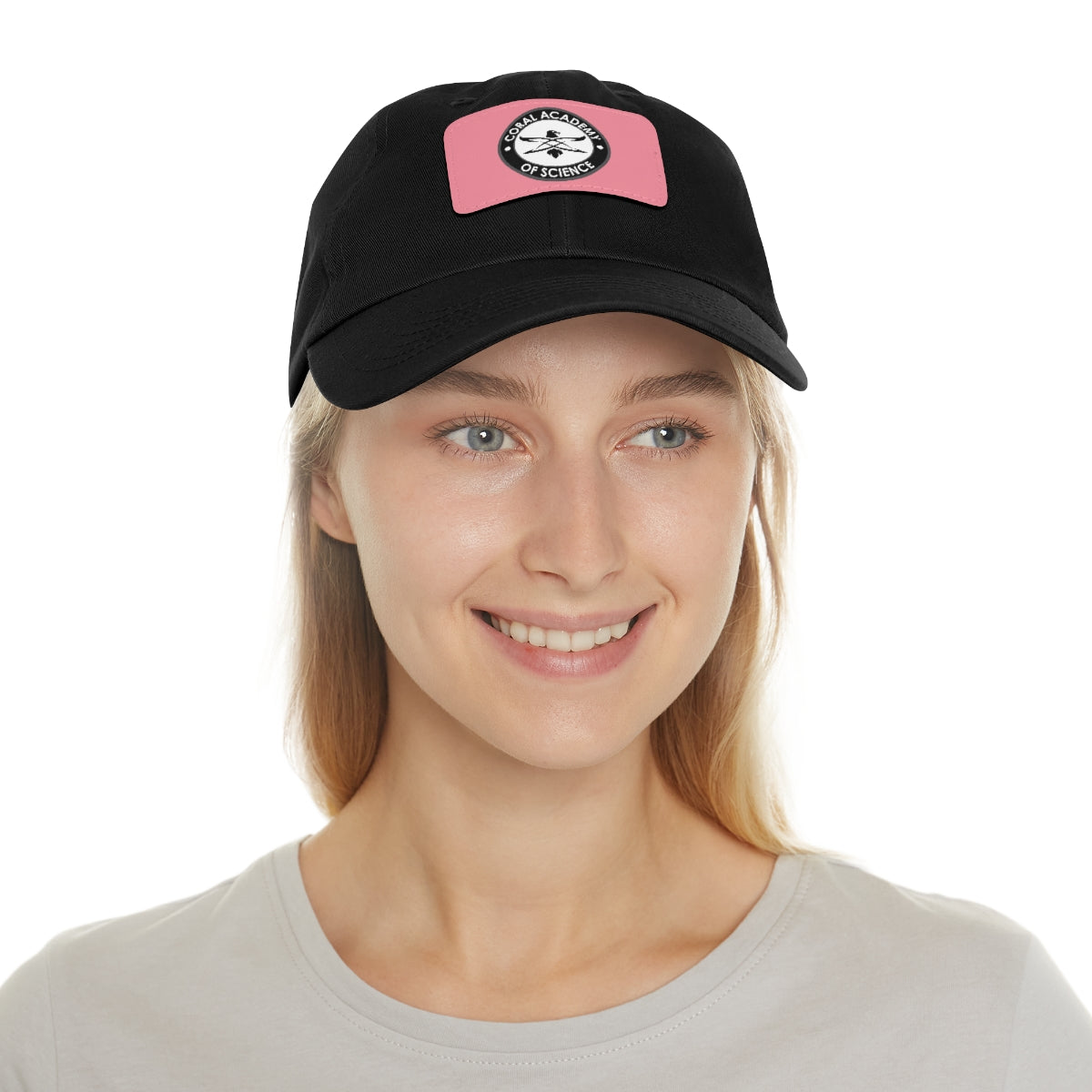 Coral Academy Dad Hat with Leather Patch