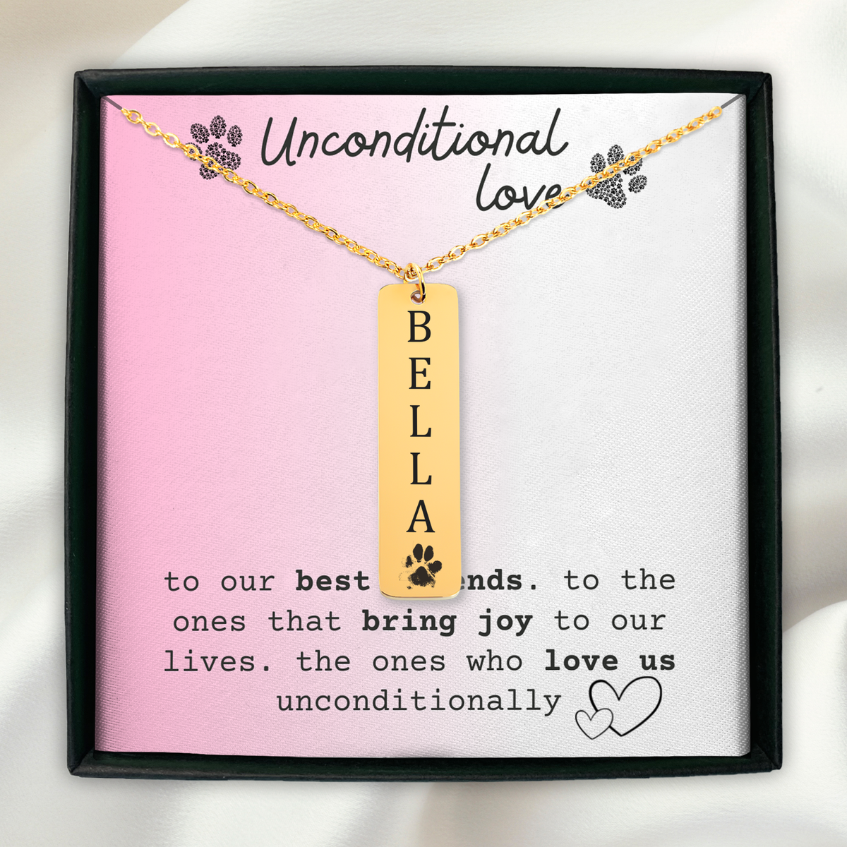 Custom Actual Paw Print and Name Necklace