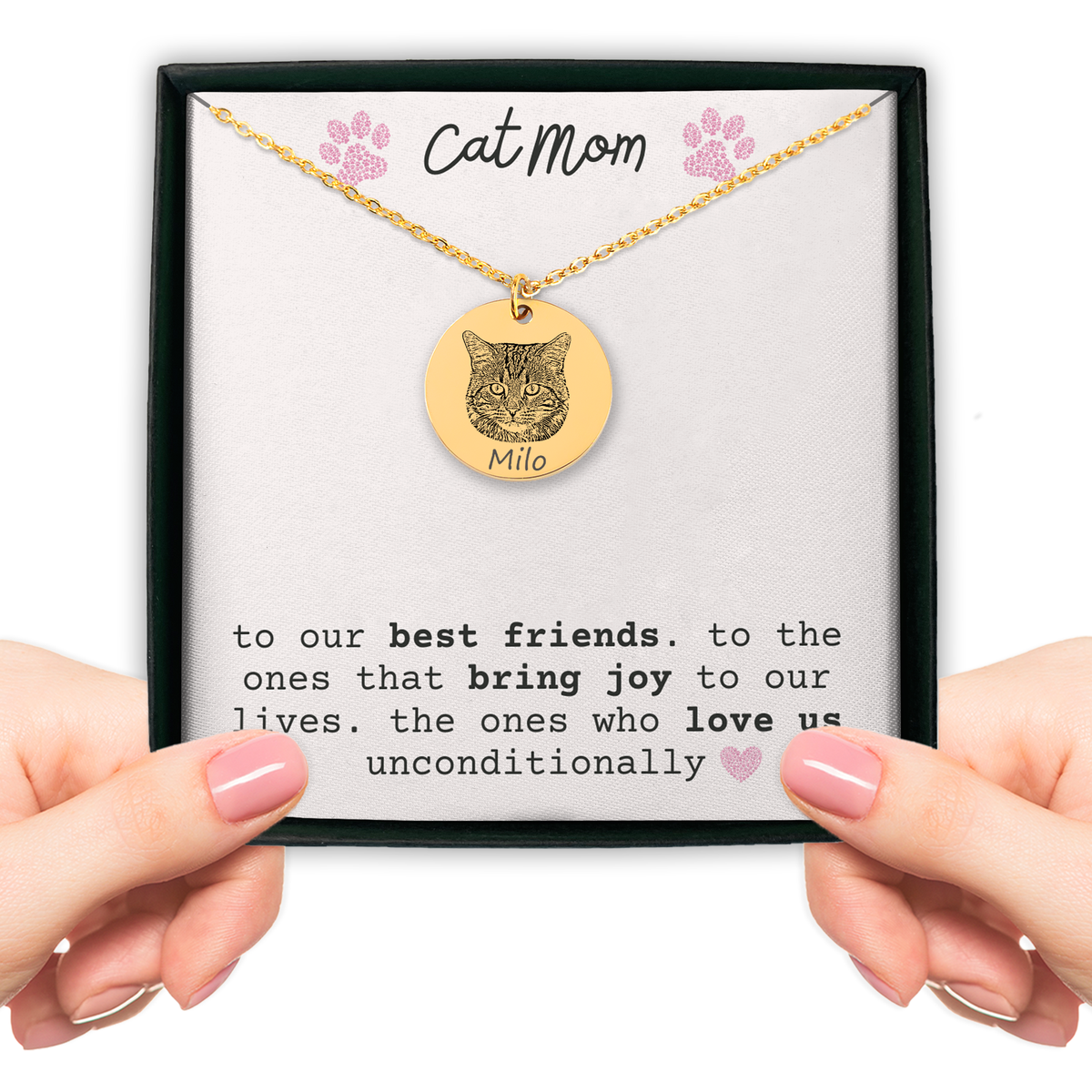 Custom Cat Portrait Necklace