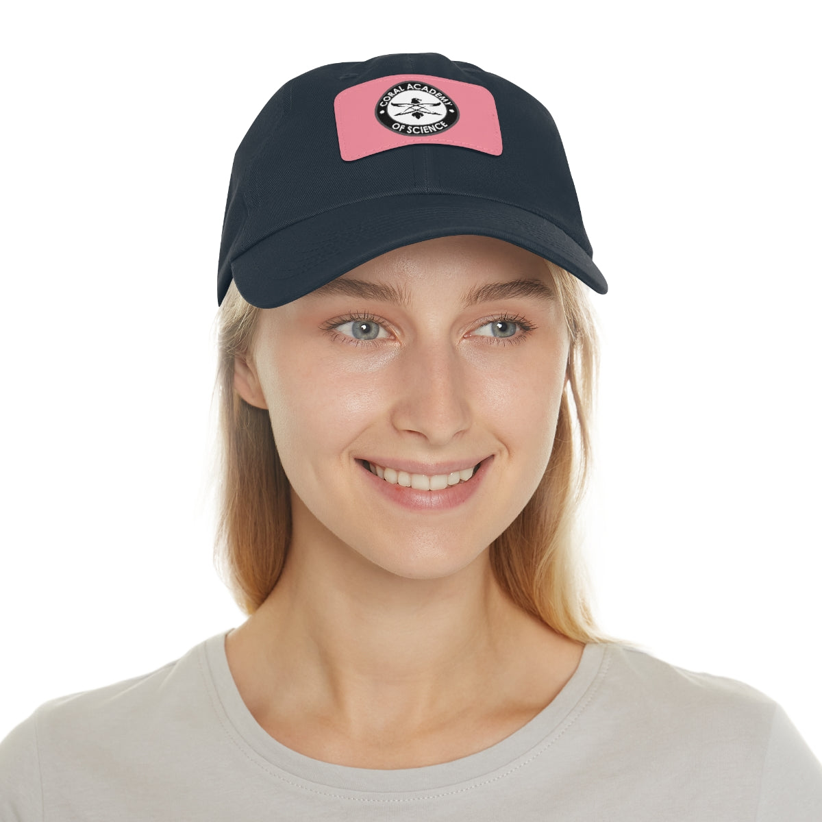 Coral Academy Dad Hat with Leather Patch