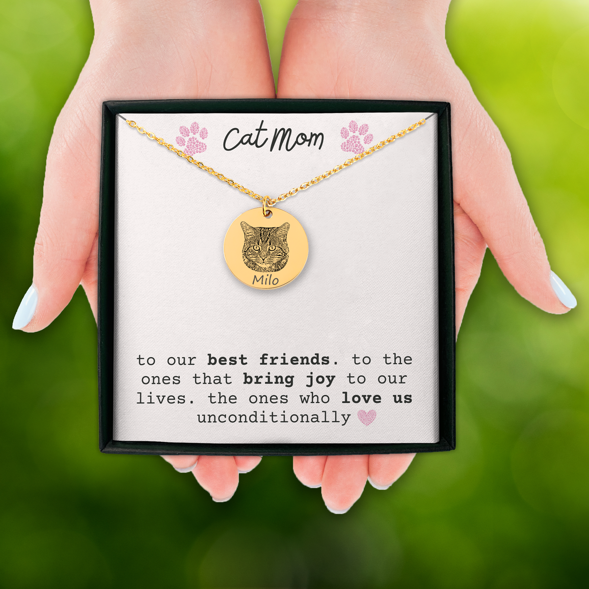 Custom Cat Portrait Necklace