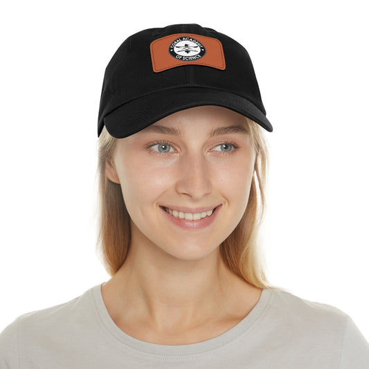 Coral Academy Dad Hat with Leather Patch