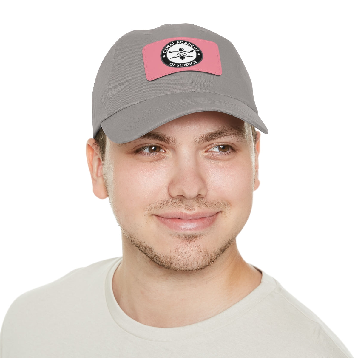 Coral Academy Dad Hat with Leather Patch