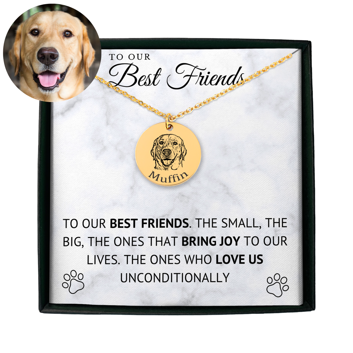 Custom Dog Portrait Necklace