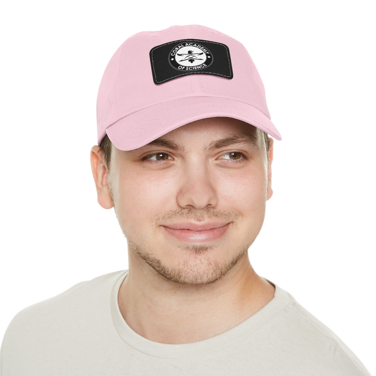 Coral Academy Dad Hat with Leather Patch