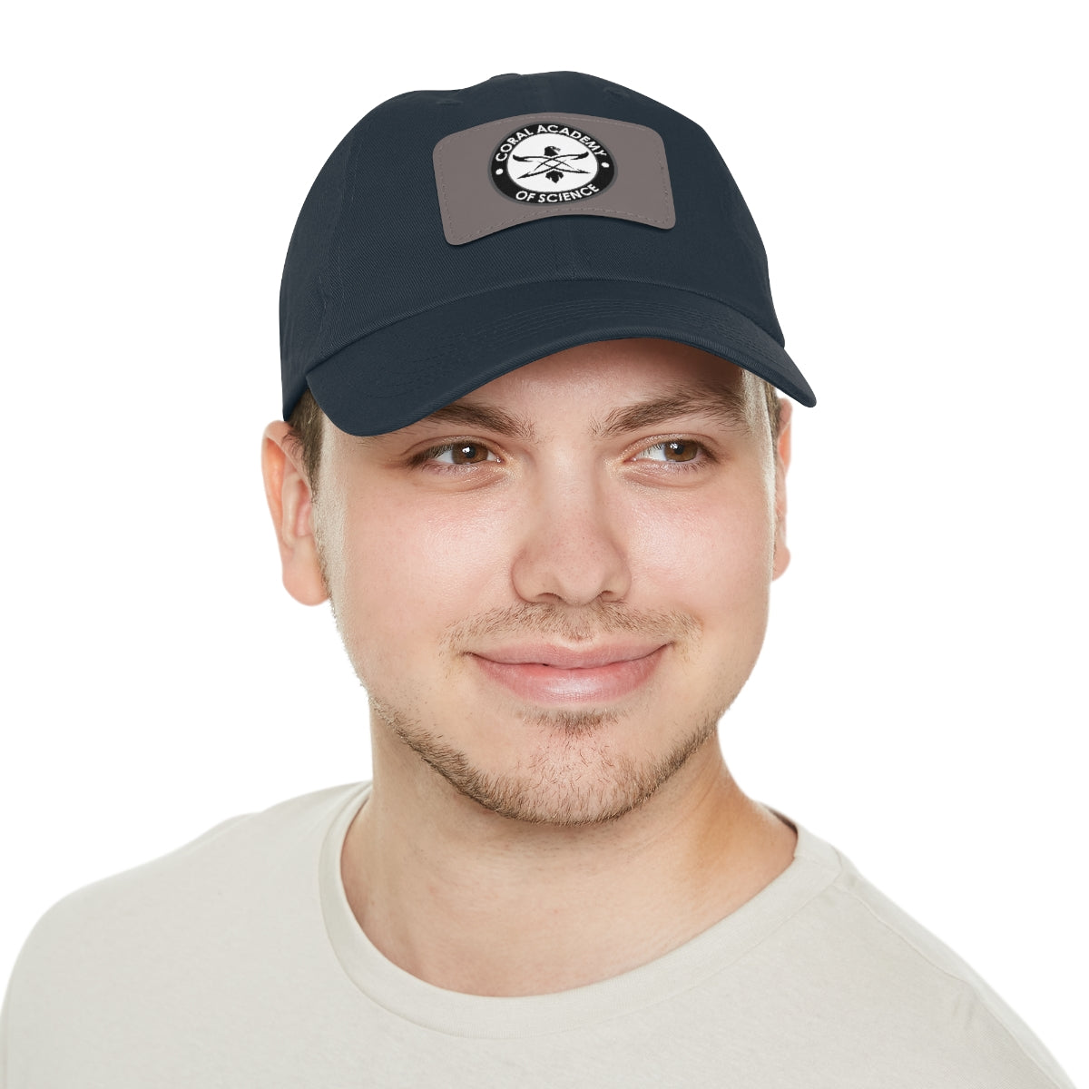 Coral Academy Dad Hat with Leather Patch
