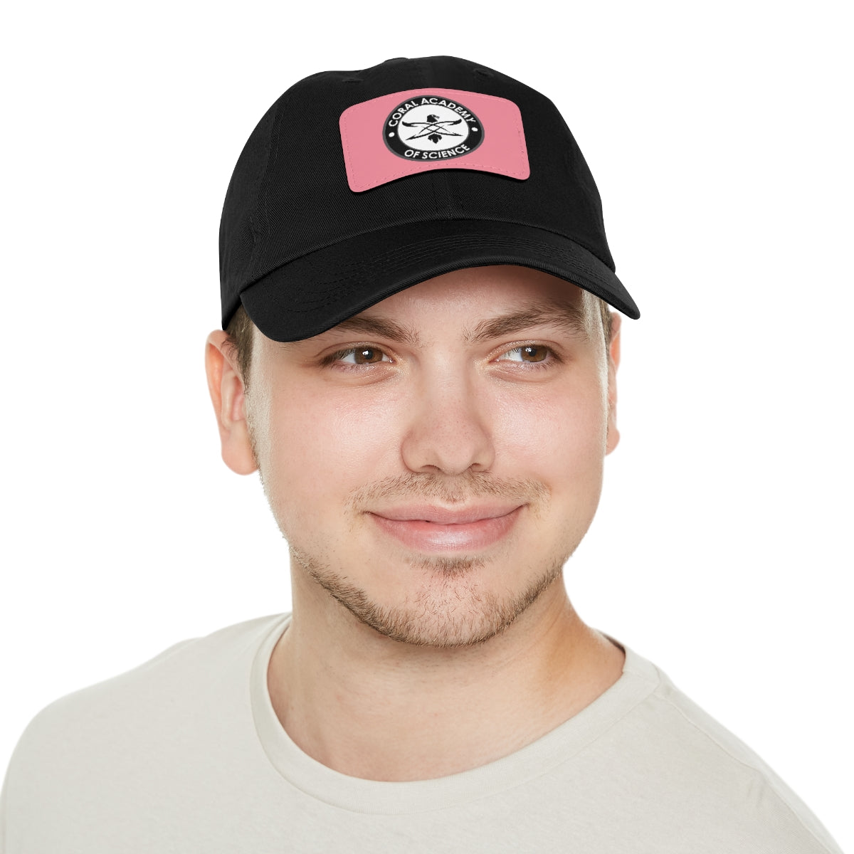 Coral Academy Dad Hat with Leather Patch