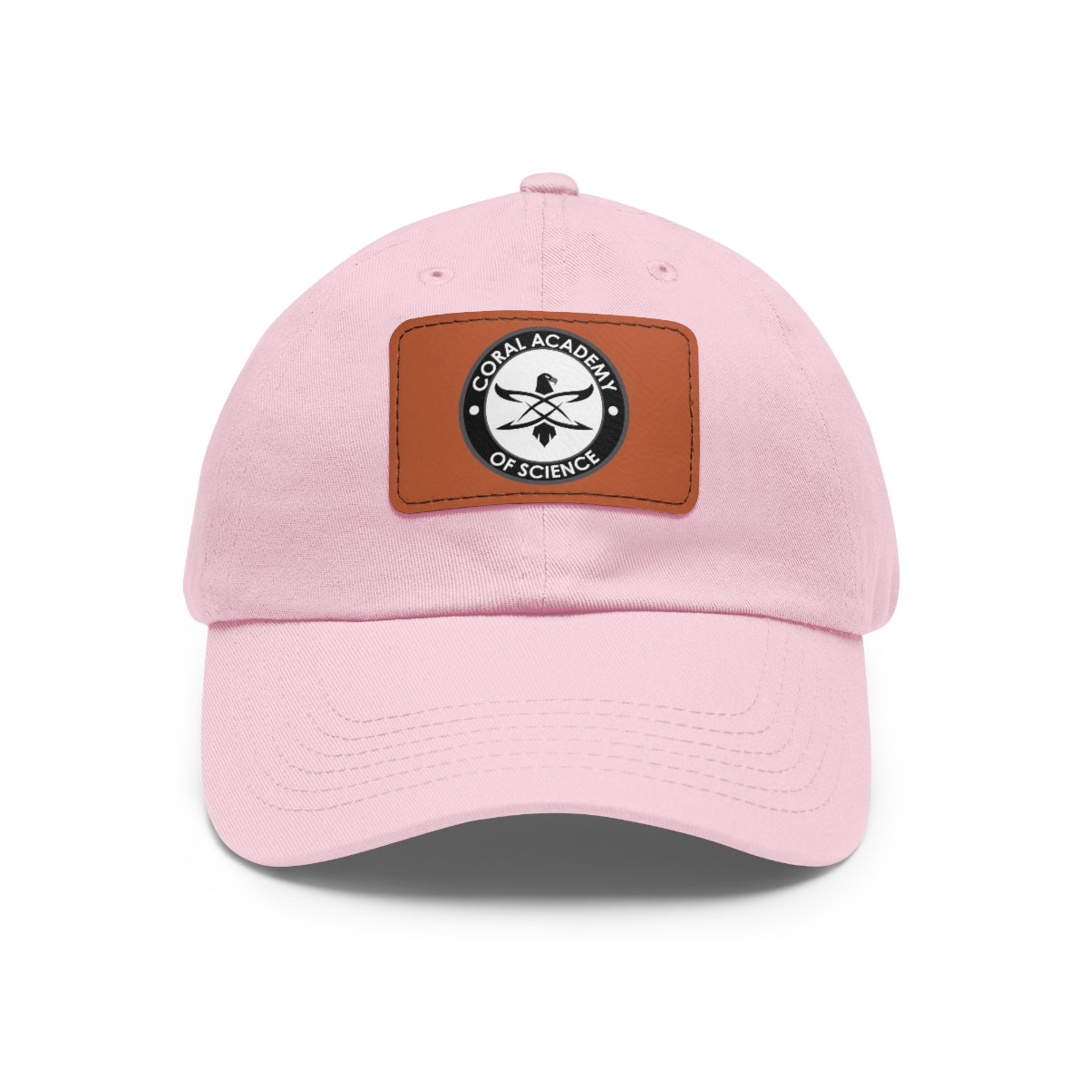 Coral Academy Dad Hat with Leather Patch