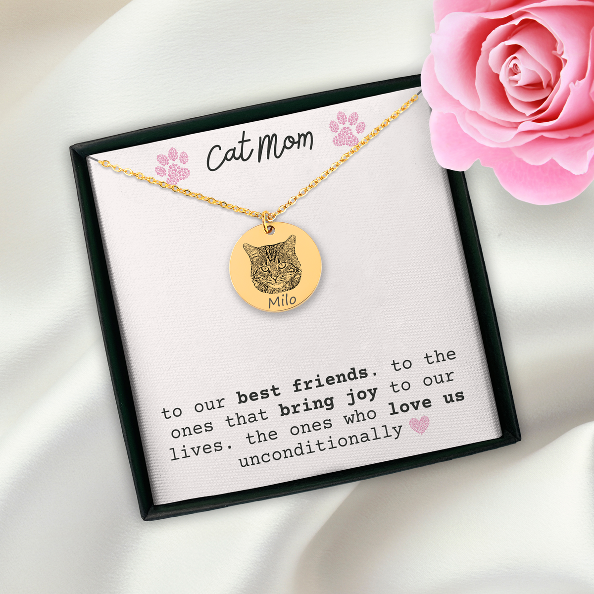 Custom Cat Portrait Necklace