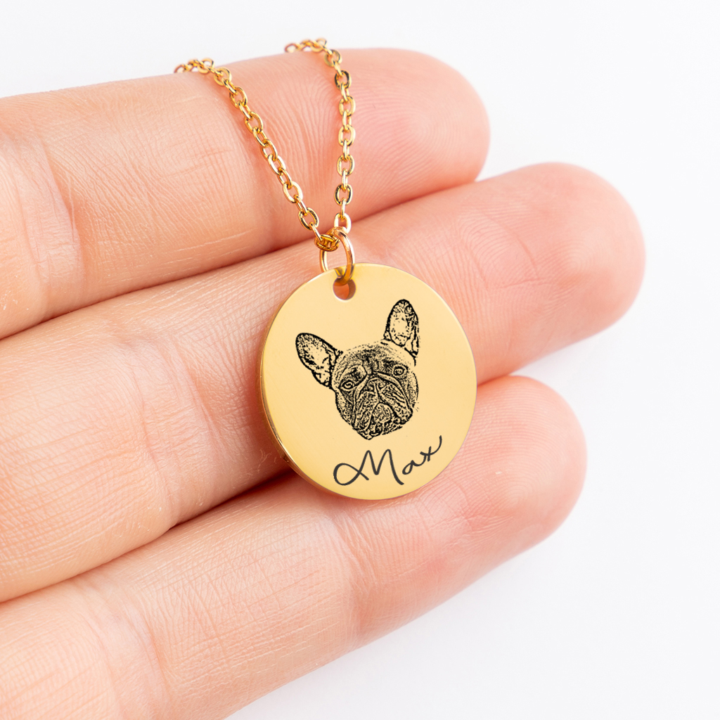 Custom Dog Portrait Necklace