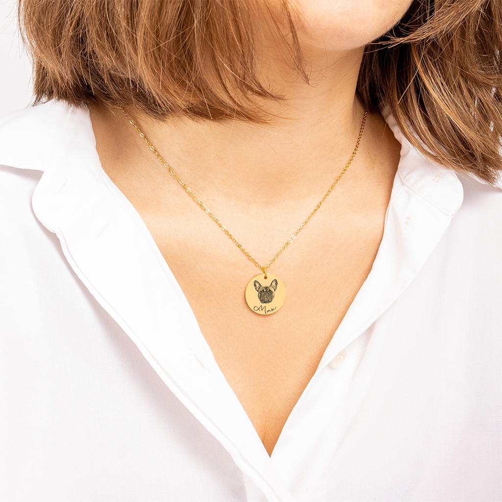 Custom Dog Portrait Necklace