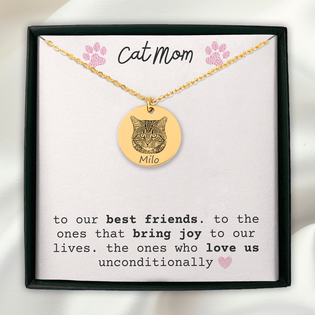 Custom Cat Portrait Necklace