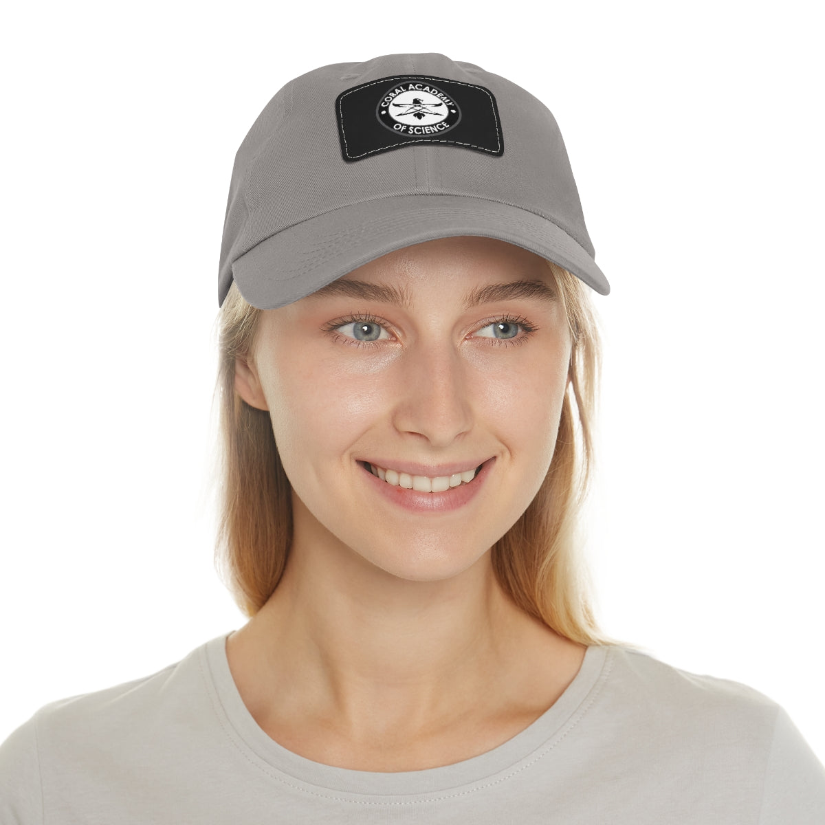 Coral Academy Dad Hat with Leather Patch
