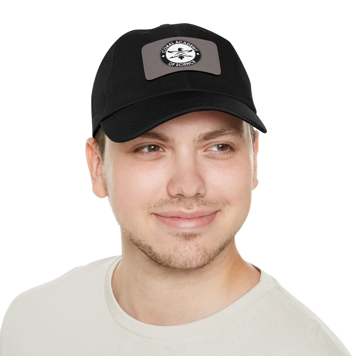 Coral Academy Dad Hat with Leather Patch