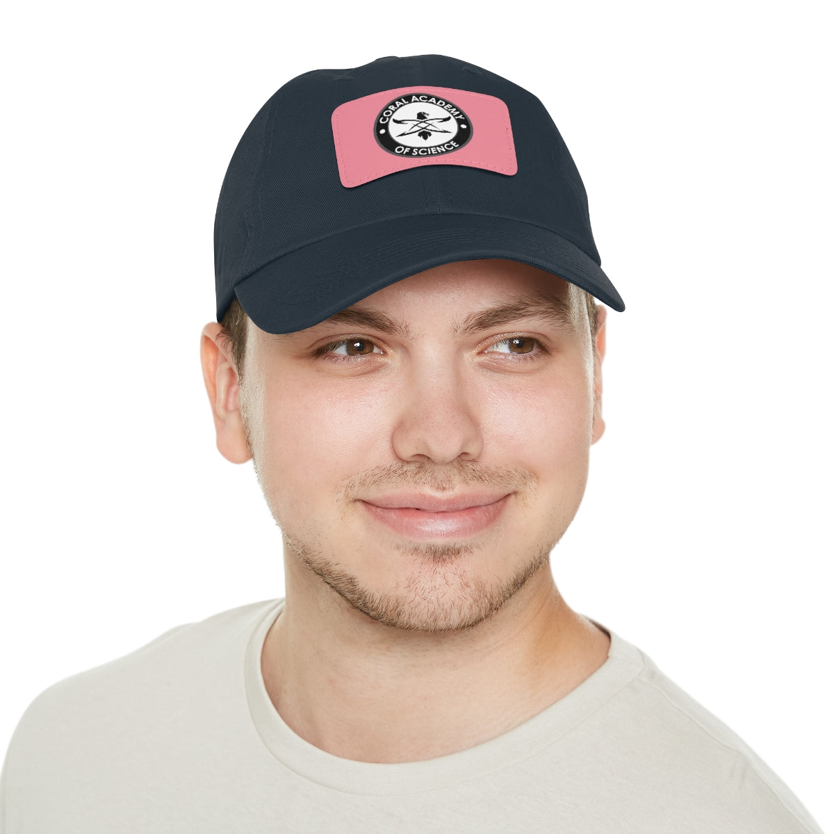 Coral Academy Dad Hat with Leather Patch