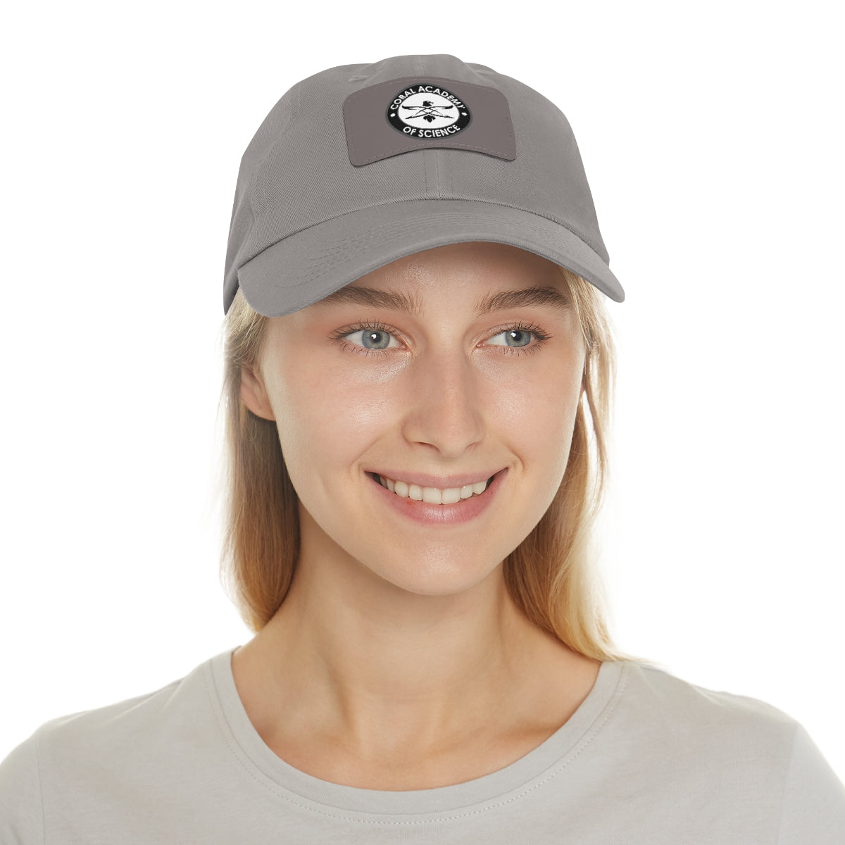 Coral Academy Dad Hat with Leather Patch