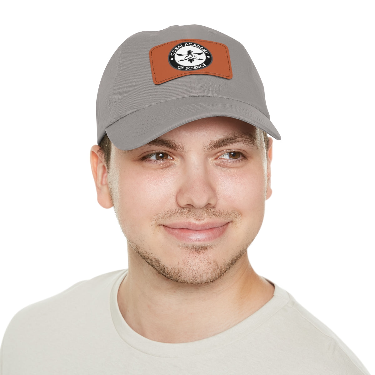 Coral Academy Dad Hat with Leather Patch