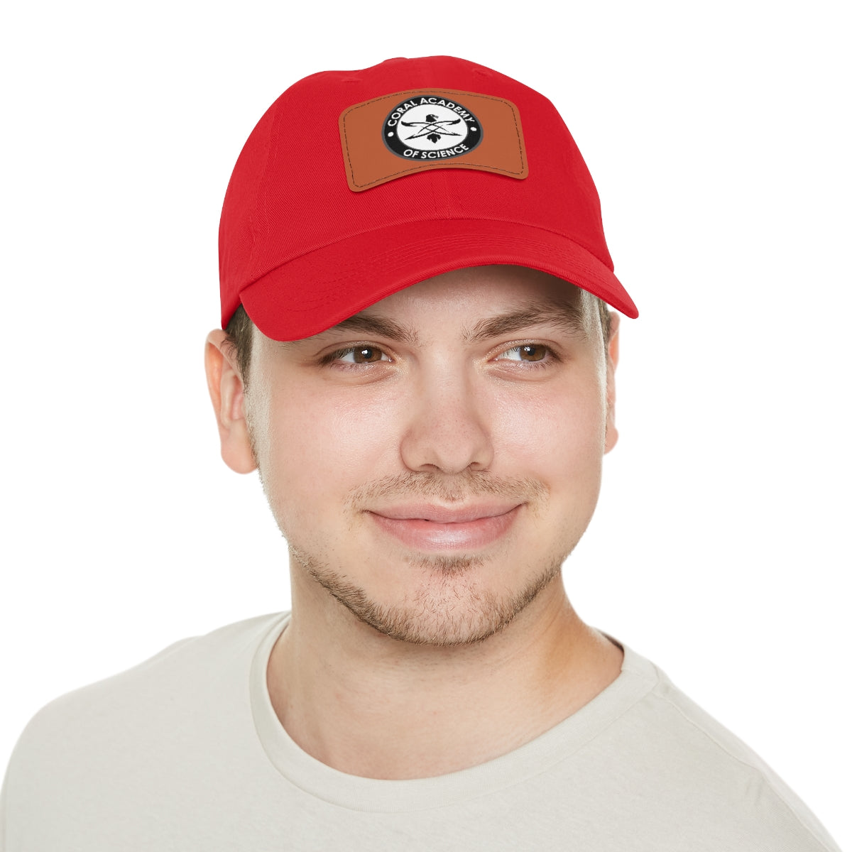 Coral Academy Dad Hat with Leather Patch