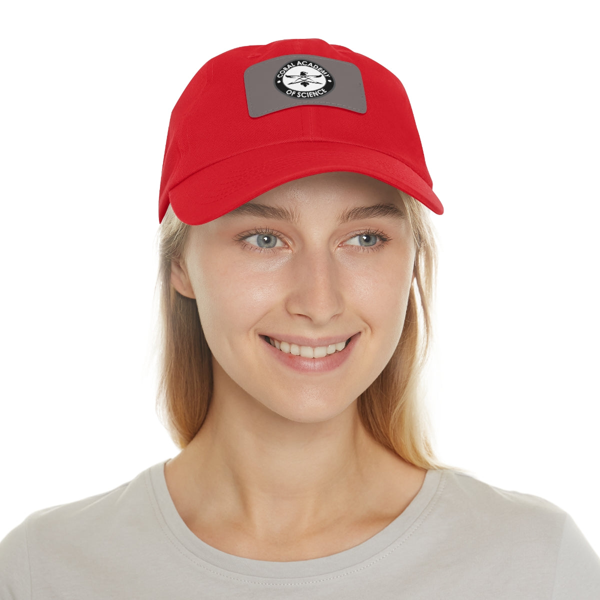 Coral Academy Dad Hat with Leather Patch