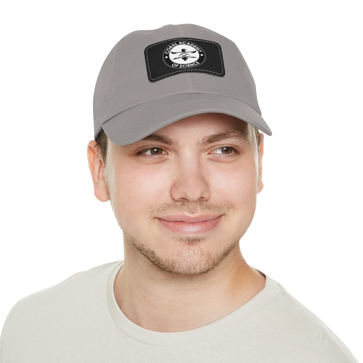 Coral Academy Dad Hat with Leather Patch