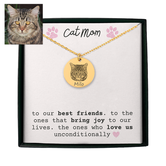 Custom Cat Portrait Necklace