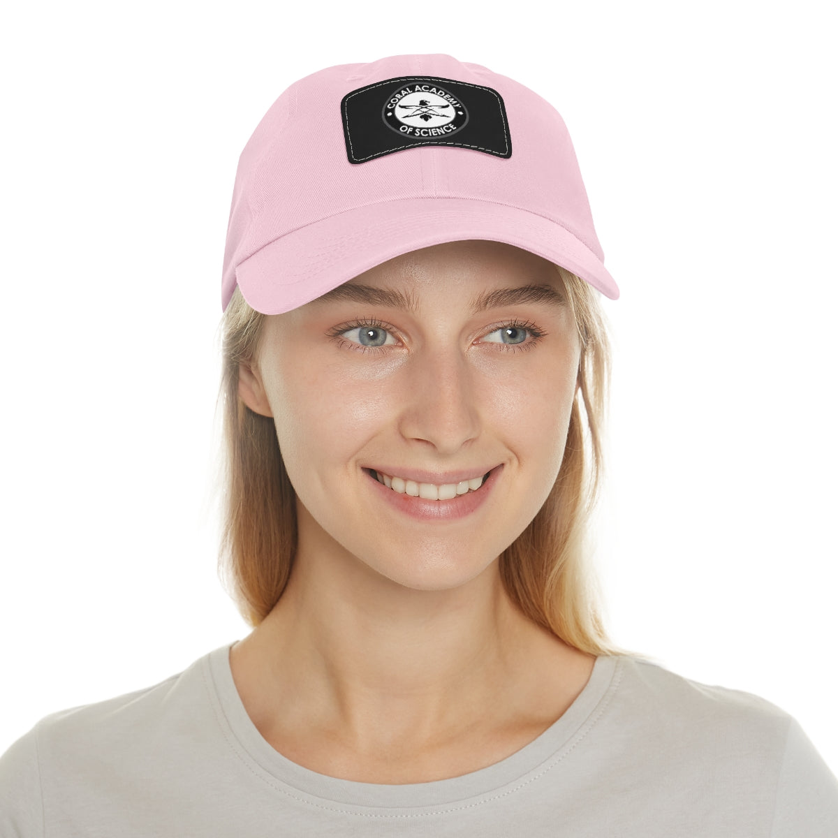 Coral Academy Dad Hat with Leather Patch