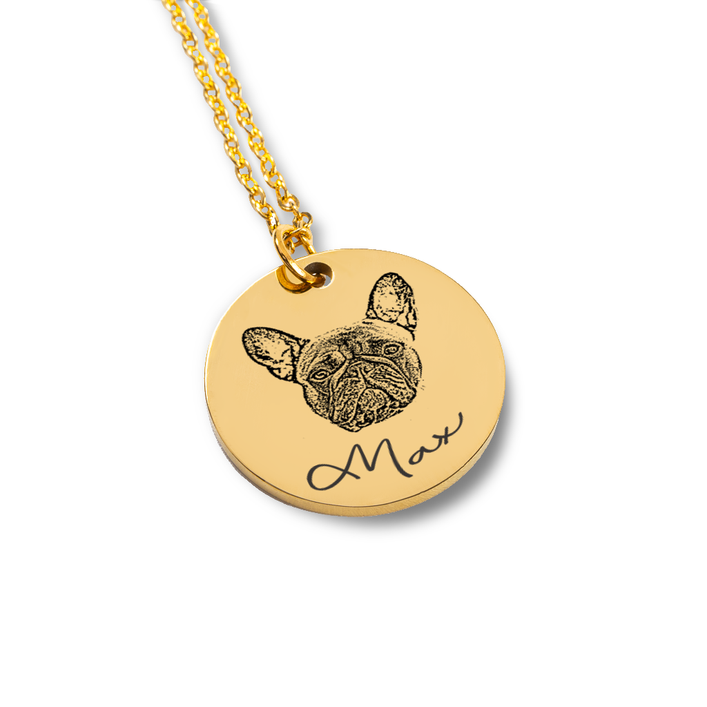 Custom Dog Portrait Necklace