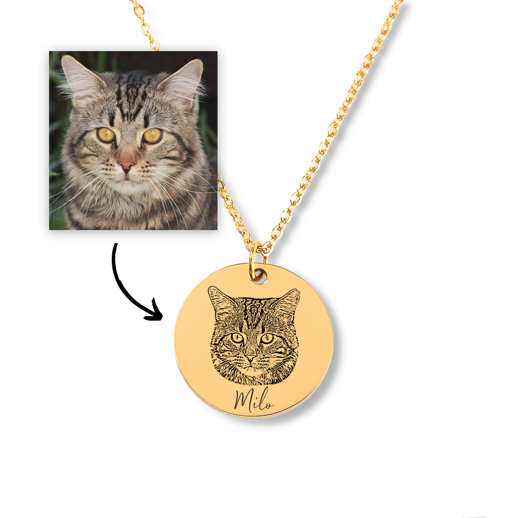 Custom Cat Portrait Necklace